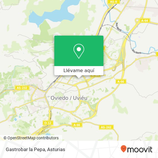 Mapa Gastrobar la Pepa, Calle Murillo 33011 Teatinos Oviedo