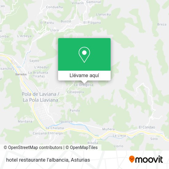 Mapa hotel restaurante l'albancia