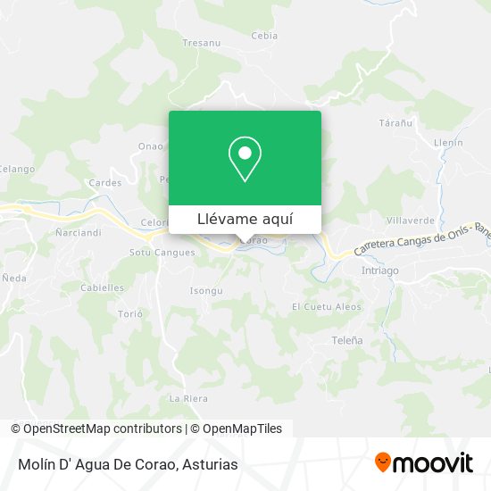 Mapa Molín D' Agua De Corao
