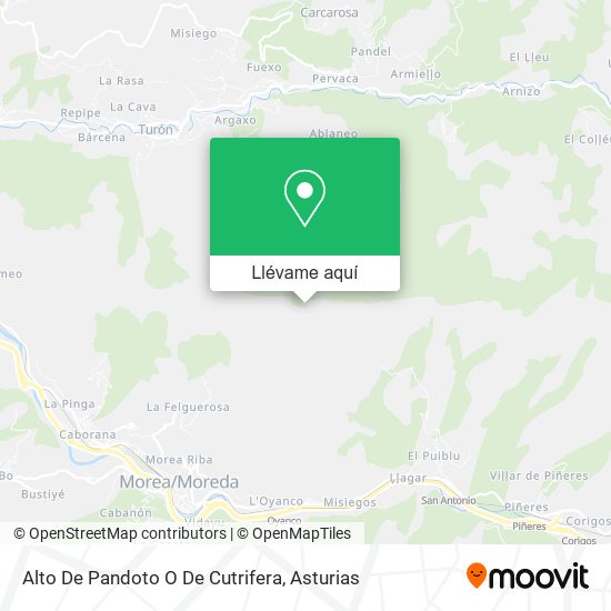 Mapa Alto De Pandoto O De Cutrifera
