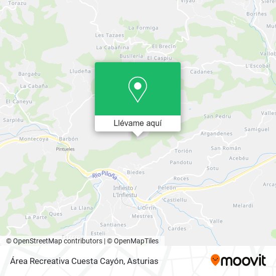 Mapa Área Recreativa Cuesta Cayón