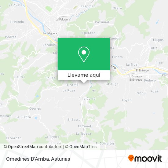 Mapa Omedines D'Arriba