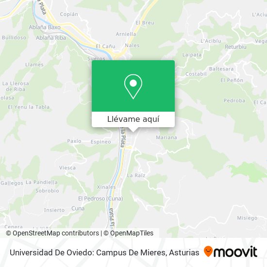 Mapa Universidad De Oviedo: Campus De Mieres