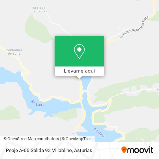 Mapa Peaje A-66 Salida 93 Villablino