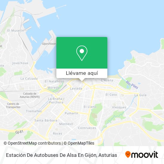 Mapa Estación De Autobuses De Alsa En Gijón