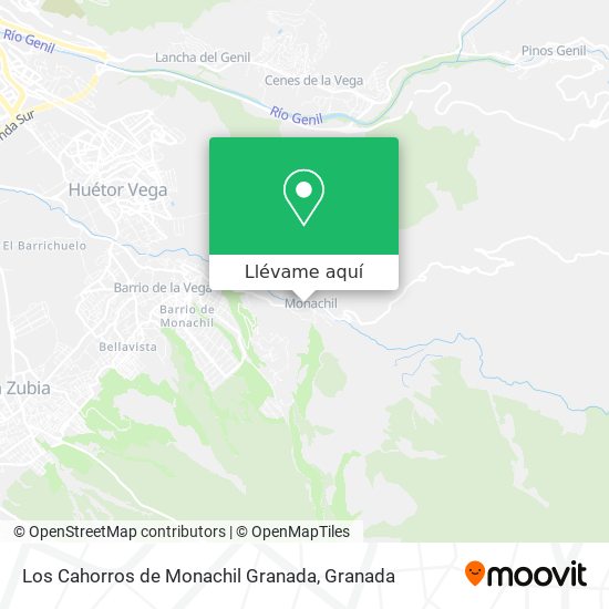 Mapa Los Cahorros de Monachil Granada
