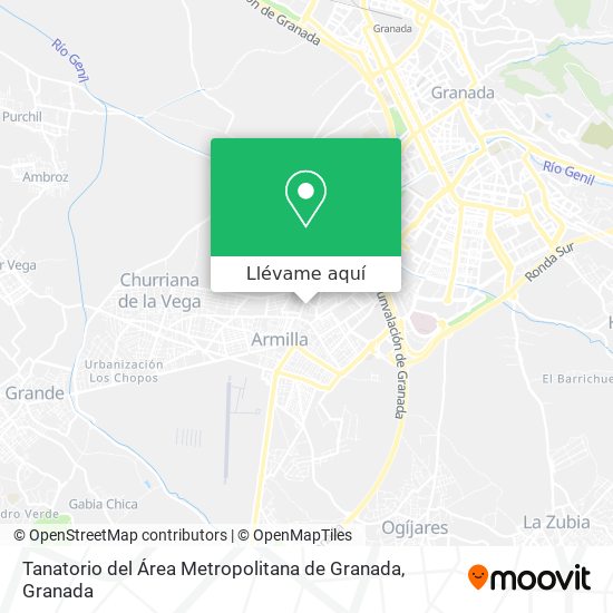 Mapa Tanatorio del Área Metropolitana de Granada
