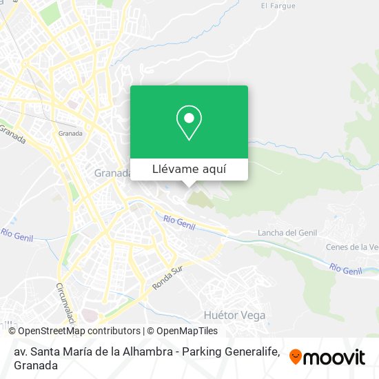 Mapa av. Santa María de la Alhambra - Parking Generalife