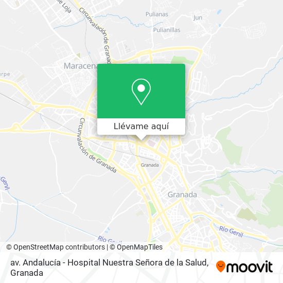 Mapa av. Andalucía - Hospital Nuestra Señora de la Salud