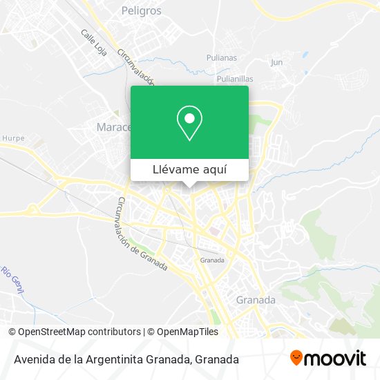 Mapa Avenida de la Argentinita Granada