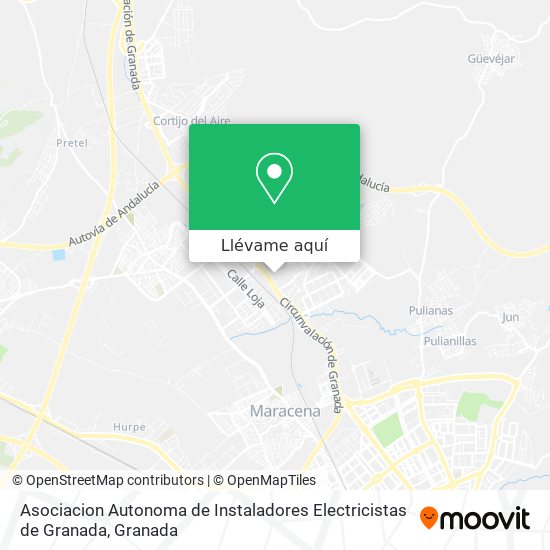 Mapa Asociacion Autonoma de Instaladores Electricistas de Granada