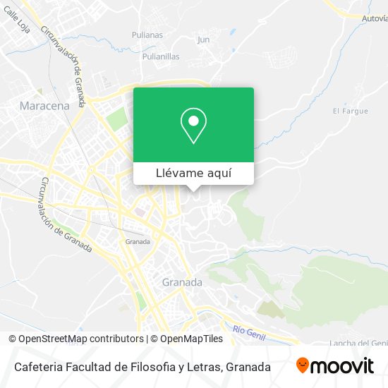 Cómo llegar a Cafeteria Facultad de Filosofia y Letras en Granada en  Autobús o Metro?