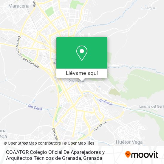 Mapa COAATGR Colegio Oficial De Aparejadores y Arquitectos Técnicos de Granada