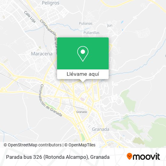 Mapa Parada bus 326 (Rotonda Alcampo)