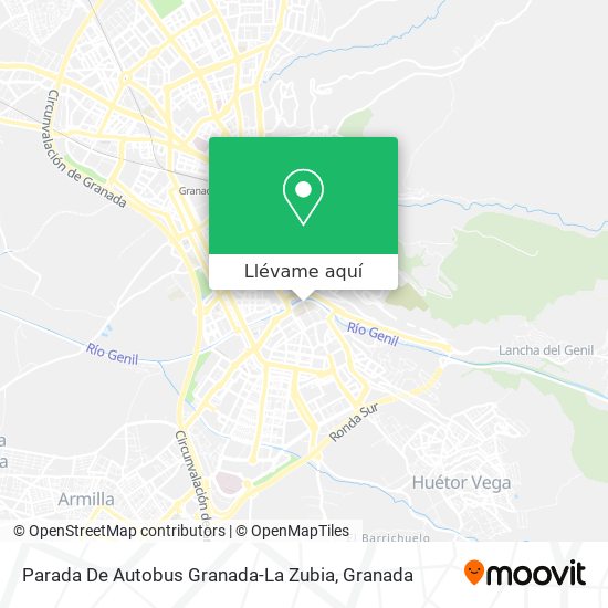 Mapa Parada De Autobus Granada-La Zubia