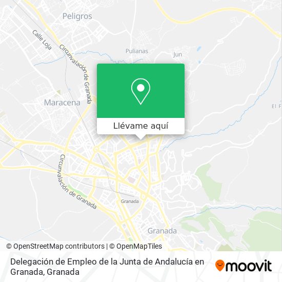 Mapa Delegación de Empleo de la Junta de Andalucía en Granada