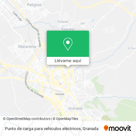 Mapa Punto de carga para vehículos eléctricos