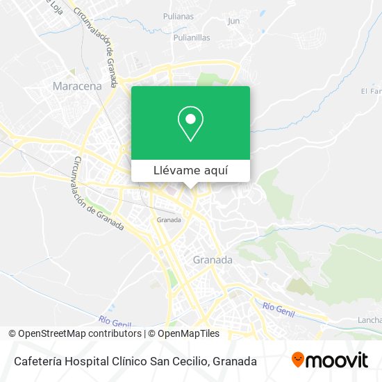 Mapa Cafetería Hospital Clínico San Cecilio