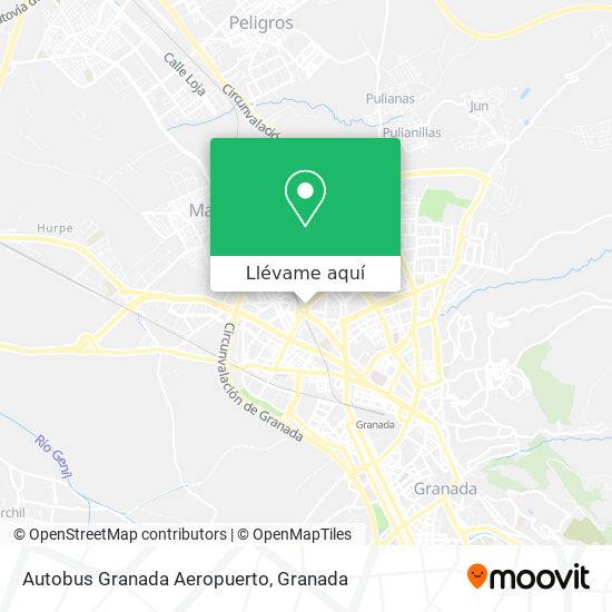 Mapa Autobus Granada Aeropuerto