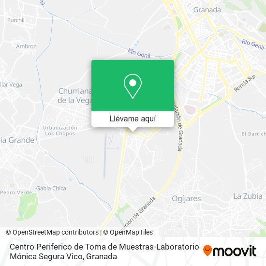 Mapa Centro Periferico de Toma de Muestras-Laboratorio Mónica Segura Vico