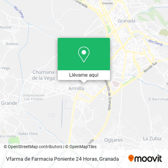 Mapa Vfarma de Farmacia Poniente 24 Horas