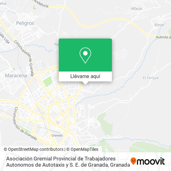 Mapa Asociación Gremial Provincial de Trabajadores Autonomos de Autotaxis y S. E. de Granada