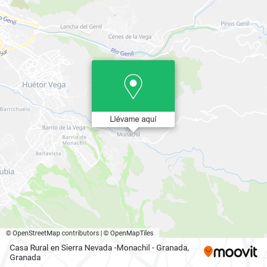 Mapa Casa Rural en Sierra Nevada -Monachil - Granada