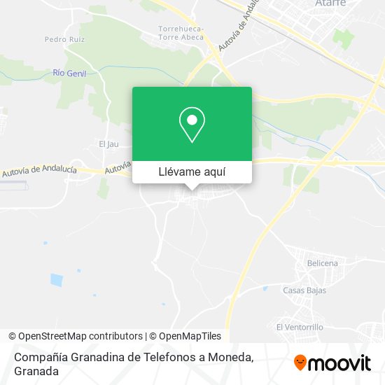 Mapa Compañía Granadina de Telefonos a Moneda