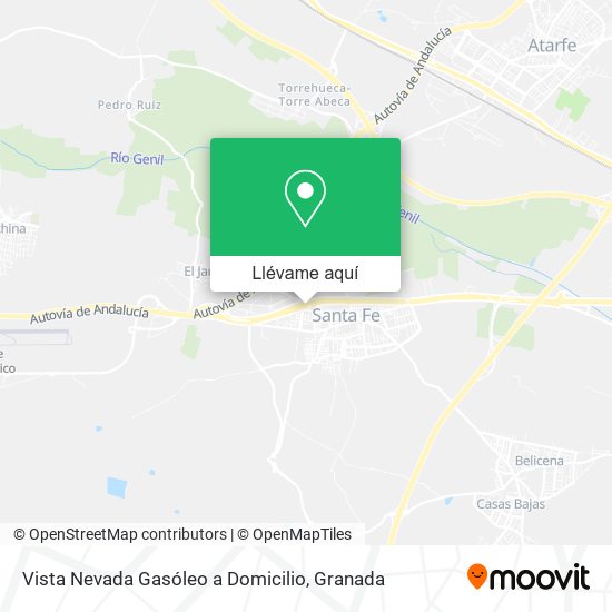 Mapa Vista Nevada Gasóleo a Domicilio