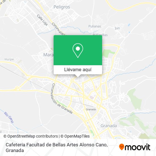 Mapa Cafetería Facultad de Bellas Artes Alonso Cano