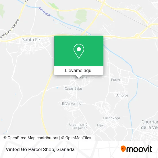 Mapa Vinted Go Parcel Shop