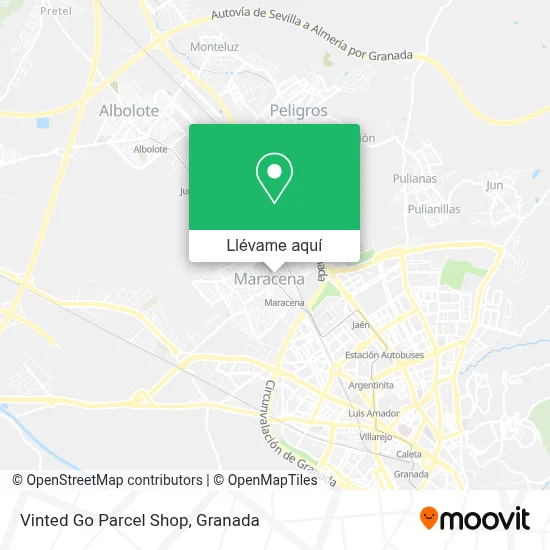 Mapa Vinted Go Parcel Shop