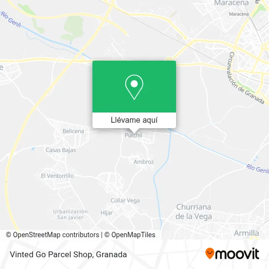 Mapa Vinted Go Parcel Shop