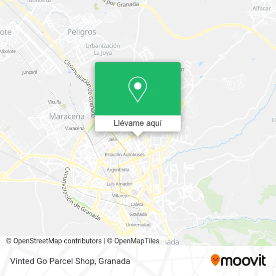 Mapa Vinted Go Parcel Shop