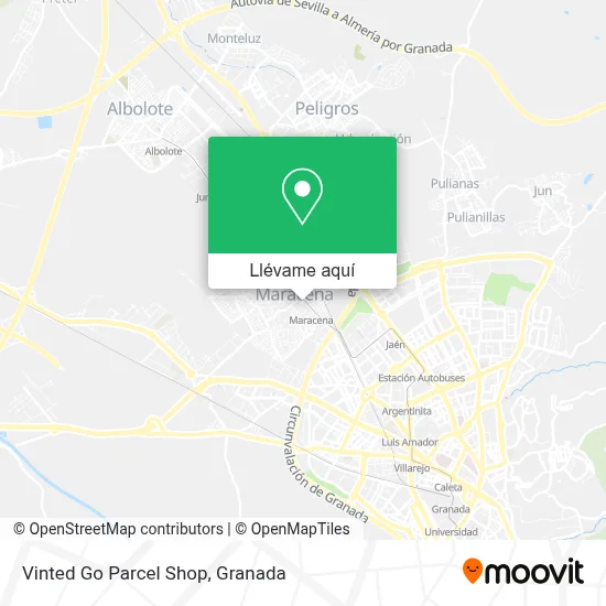 Mapa Vinted Go Parcel Shop