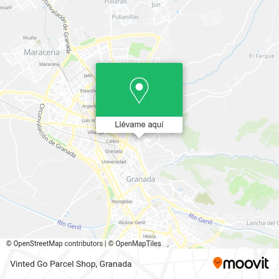 Mapa Vinted Go Parcel Shop