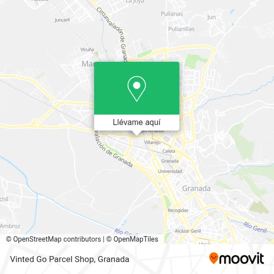 Mapa Vinted Go Parcel Shop