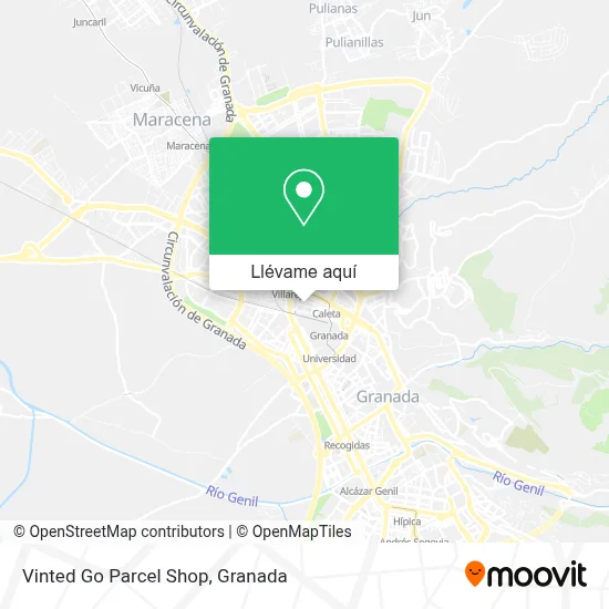 Mapa Vinted Go Parcel Shop