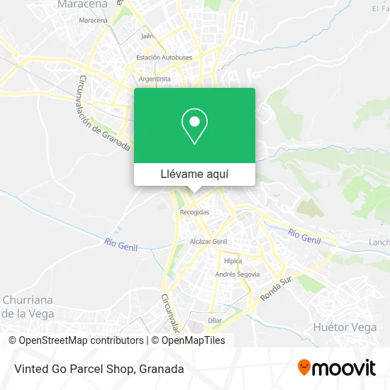 Mapa Vinted Go Parcel Shop