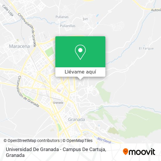 Mapa Universidad De Granada - Campus De Cartuja