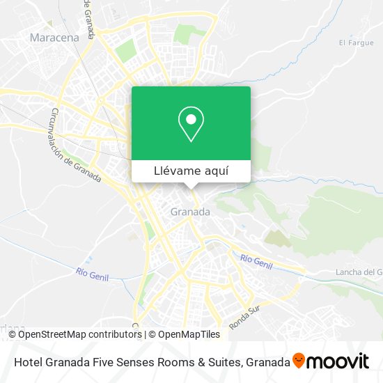 Mapa Hotel Granada Five Senses Rooms & Suites