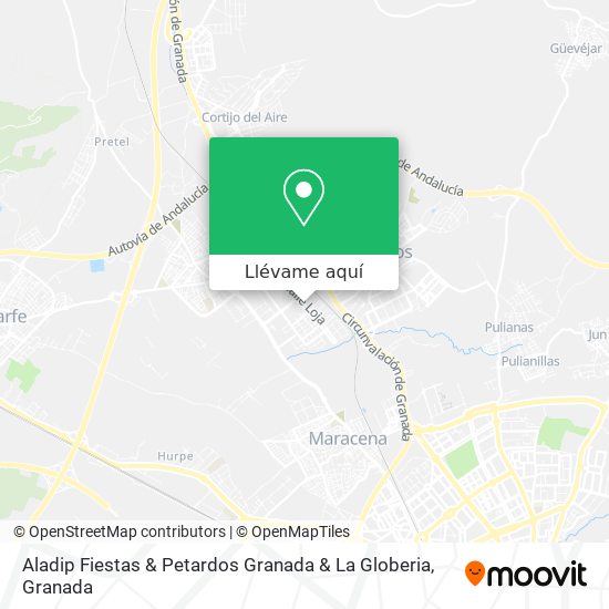 Mapa Aladip Fiestas & Petardos Granada & La Globeria