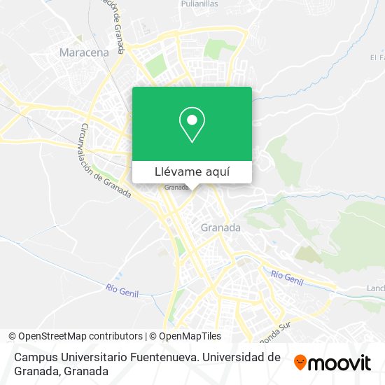 Mapa Campus Universitario Fuentenueva. Universidad de Granada