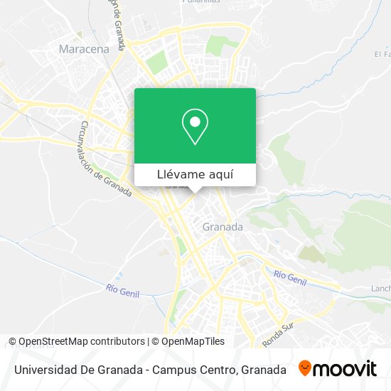 Mapa Universidad De Granada - Campus Centro