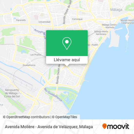 Mapa Avenida Molière - Avenida de Velázquez