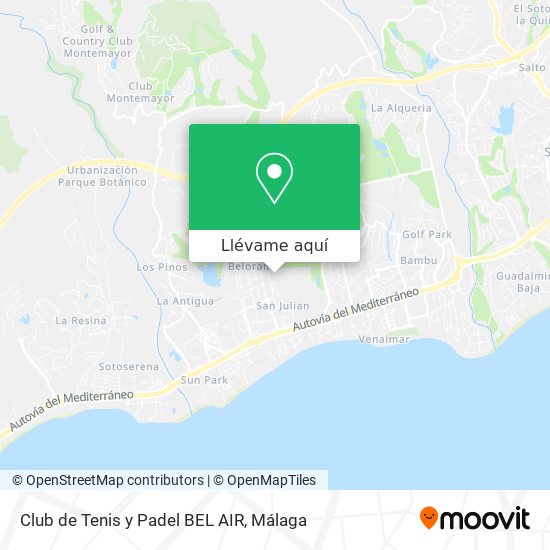 Mapa Club de Tenis y Padel BEL AIR