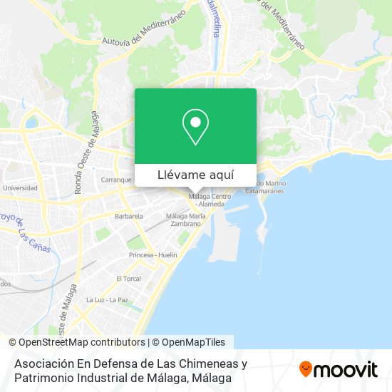 Mapa Asociación En Defensa de Las Chimeneas y Patrimonio Industrial de Málaga