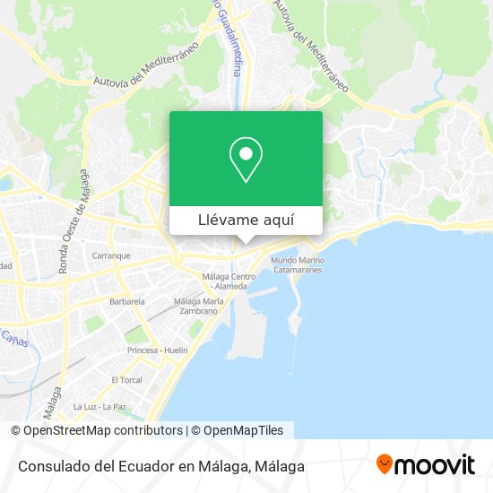 Mapa Consulado del Ecuador en Málaga