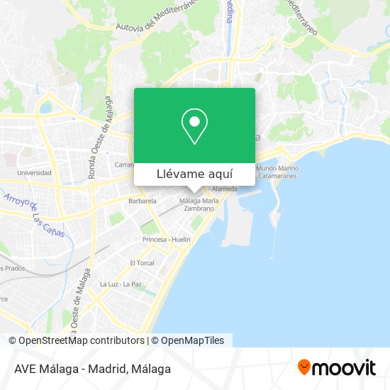 Mapa AVE Málaga - Madrid