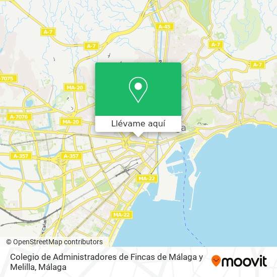 Mapa Colegio de Administradores de Fincas de Málaga y Melilla